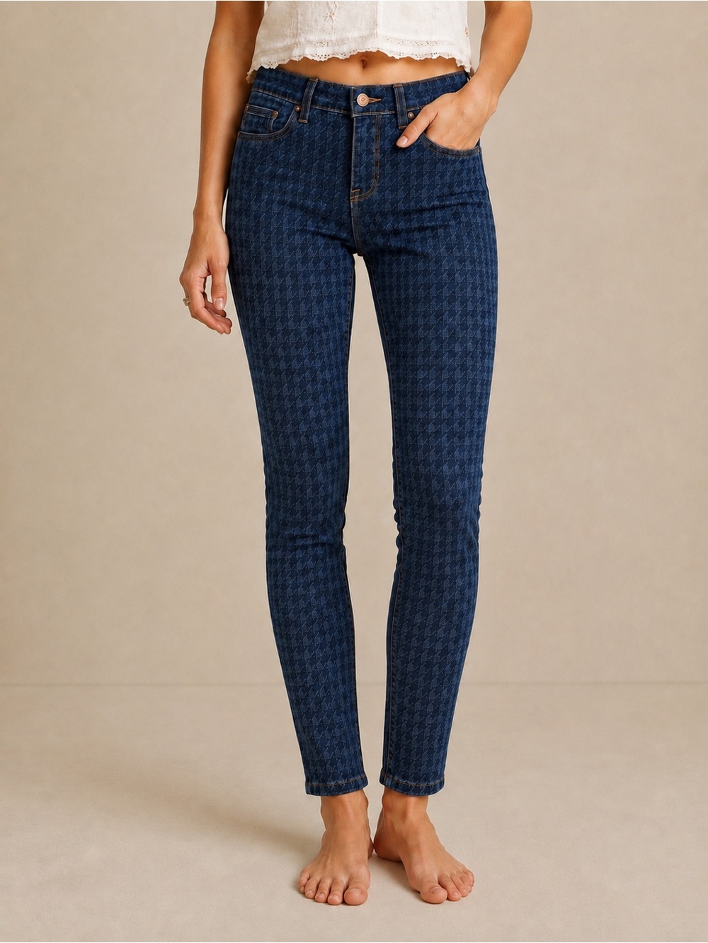 Anthropologie Pilcro Serif Houndstooth Skinny Jeans – 27